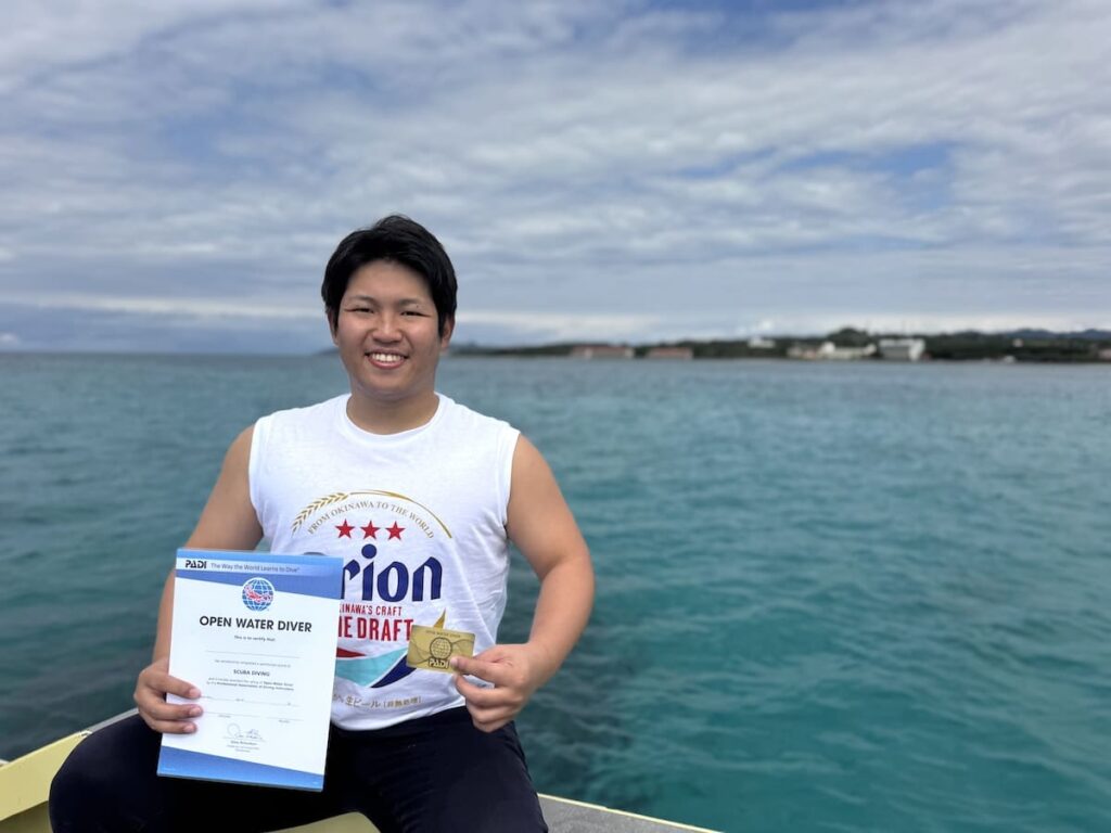 石垣島でダイビングライセンス取得|2026年2月オープンウォーター講習レポートの合格写真画像