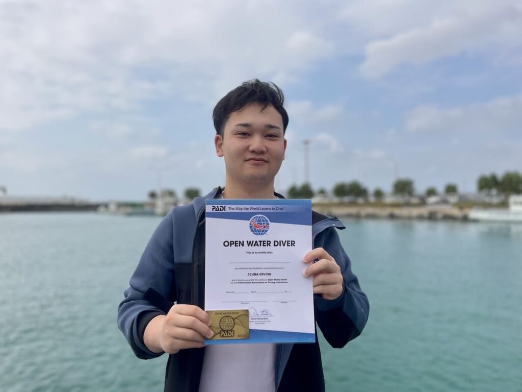 石垣島でダイビングライセンス取得|2026年1月講習レポートの合格証の写真