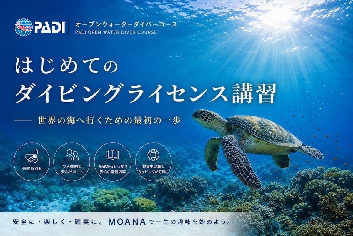 石垣島MOANAダイビングライセンスのオープンウォーターOWDアイキャッチ画像