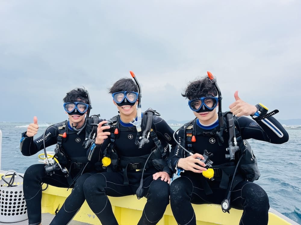 PADIオープンウォーターダイバー講習3人